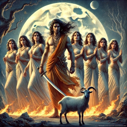 Moon in Krittika nakshatra vedic astrology, seven women, warrier, sharp, goat