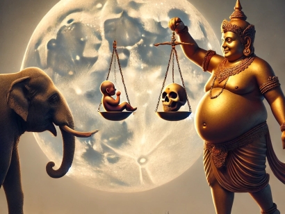 Moon in Bharani nakshatra - Yama God of Birth and Death, elephant