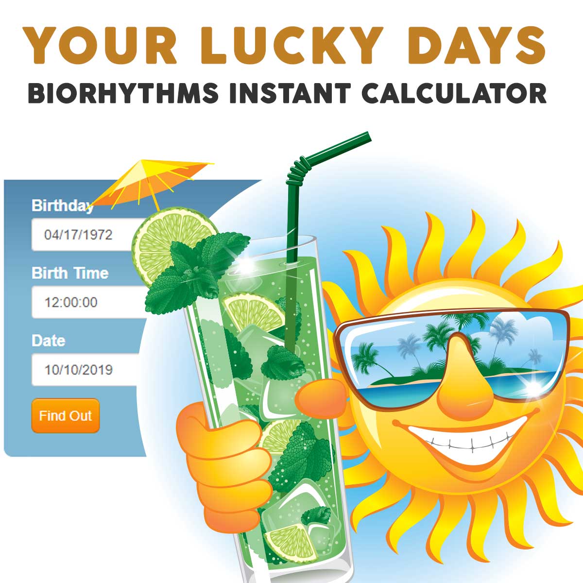 Biorhythms Calculator with Chart Lucky & Critical Days
